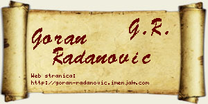 Goran Radanović vizit kartica